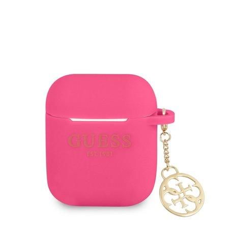 GUA2LSC4EF Guess 4G Charm Silikonové Pouzdro pro Airpods 1/2 Fuchsia