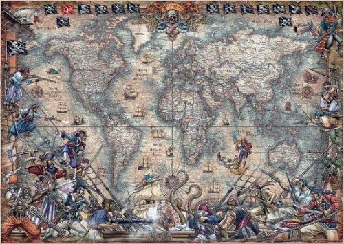EDUCA Puzzle Pirátská mapa 2000 dílků