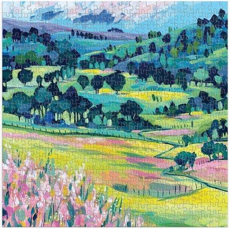 GALISON Čtvercové puzzle Malované kopce 500 dílků