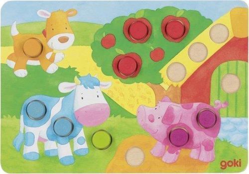 GOKI Vkládací hra s kostkou Barvy II