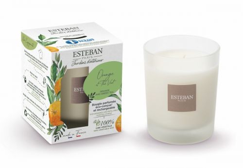 Esteban Paris Parfums  ESTÉBAN VONNÁ SVÍČKA NATURE - ORANGE AND GREEN TEA, 180 G