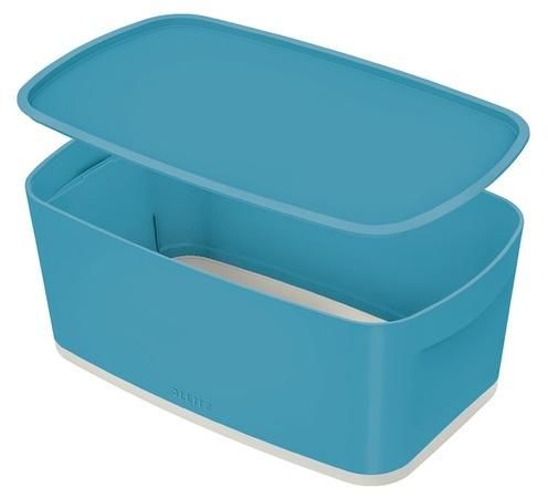 Úložný box s víkem Leitz MyBox Cosy, velikost S, klidná modrá, 52630061