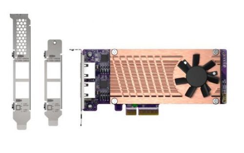 QNAP QM2 series, 2 x PCIe 2280 M.2 SSD slots, PCIe Gen3 x 4 , 2 x  Intel I225LM 2.5GbE NBASE-T port, QM2-2P2G2T