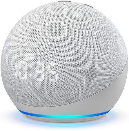Amazon Echo Dot 4. generace s hodinami Glacier White