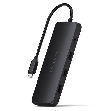 Satechi USB-C Hybrid Multiport adaptér with SSD enclosure - Black Aluminium, ST-UCHSEK
