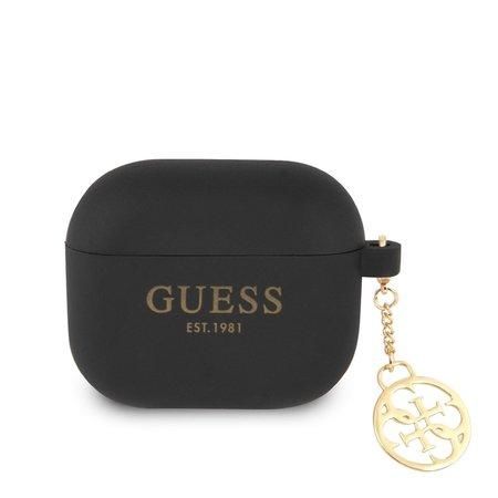 GUA3LSC4EK Guess 4G Charm Silikonové Pouzdro pro Airpods 3 Black