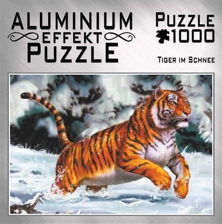 M.I.C. Metalické puzzle Tygr ve sněhu 1000 dílků