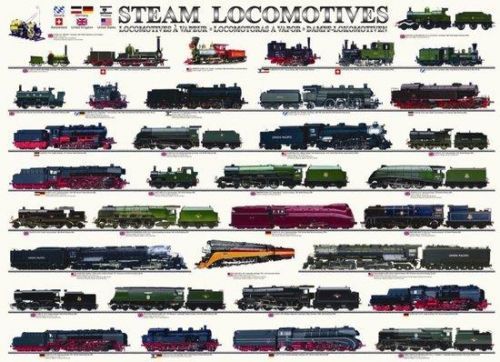 EUROGRAPHICS Puzzle Parní lokomotivy 1000 dílků