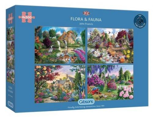GIBSONS Puzzle Flora & Fauna 4x500 dílků