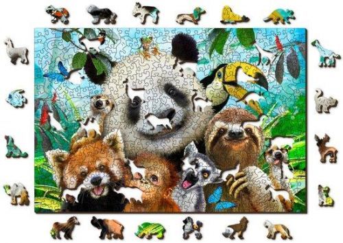 WOODEN CITY Dřevěné puzzle Vítejte v džungli 2v1, 505 dílků EKO