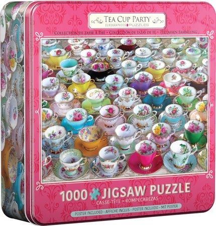EUROGRAPHICS Puzzle v plechové krabičce Sbírka čajových šálků 1000 dílků