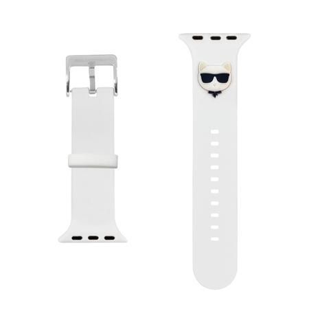 KLAWLSLCW Karl Lagerfeld Choupette Head Řemínek pro Apple Watch 42/44mm White