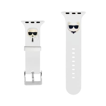 KLAWMSLCKW Karl Lagerfeld Karl and Choupette Řemínek pro Apple Watch 38/40mm White
