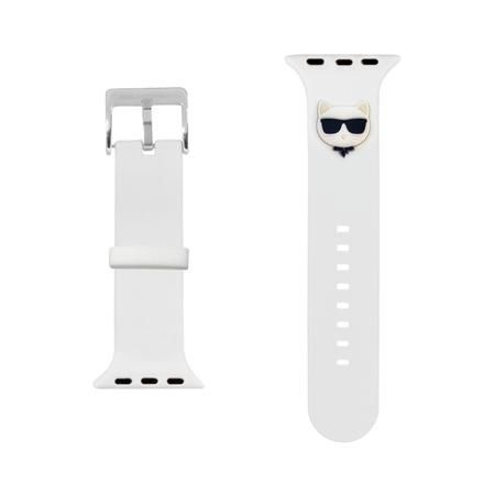 KLAWMSLCW Karl Lagerfeld Choupette Head Řemínek pro Apple Watch 38/40mm White