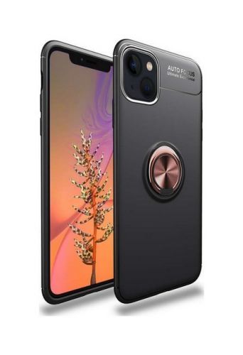 Kryt TopQ iPhone 13 silikon černý s měděným prstenem 70210