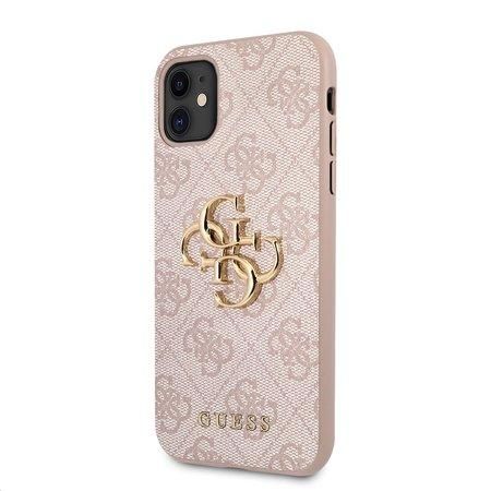 GUHCN614GMGPI Guess PU 4G Metal Logo Zadní Kryt pro iPhone 11 Pink