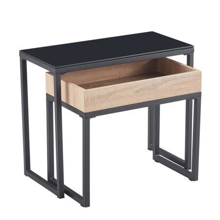 Kondela Set dvou konferenčních stolků, dub / černá, DAGOR