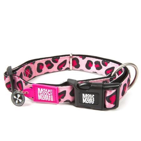 Max & Molly Smart ID obojek polostahovací, Leopard Pink, velikost L