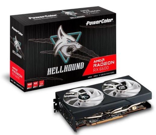 PowerColor AMD Radeon™ RX 6600 Hellhound 8GB GDDR6, HDMI, 3xDP, AXRX 6600 8GBD6-3DHL