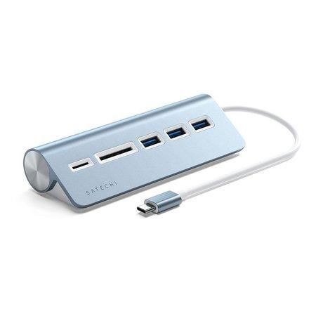 Satechi USB-C Hub & Card Reader - Blue Aluminium, ST-TCHCRB