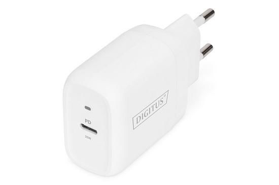 DIGITUS univerzální nabíjecí adaptér, USB-C, 20 W, bílý