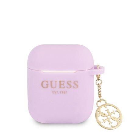 GUA2LSC4EU Guess 4G Charm Silikonové Pouzdro pro Airpods 1/2 Purple