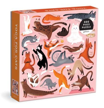 GALISON Čtvercové puzzle Jóga pro kočky 500 dílků
