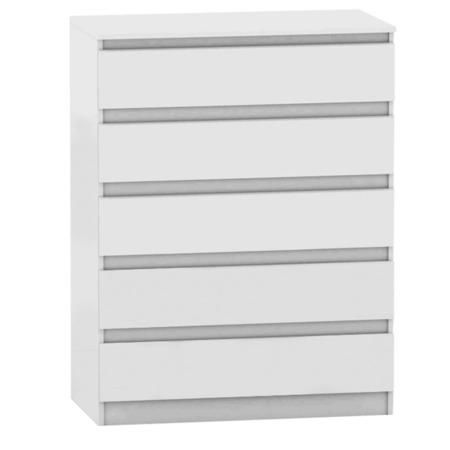 Kondela 5 šuplíková komoda, bílá, HANY NEW 005
