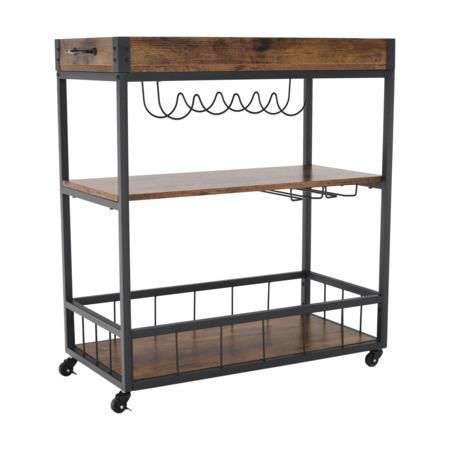 Kondela Servírovací vozík, dub smoke / černá, SILVIUS