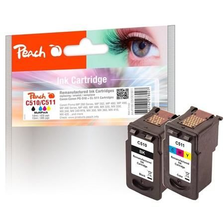 Inkoustová náplň Peach Canon PG-510/CL-511, MultiPack, 14, 13 ml kompatibilní černá/CMY,