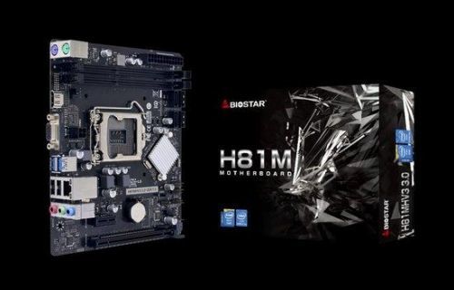 BIOSTAR, Intel H81, Socket 1150, uATX, GbE LAN , H81MHV3 3.0