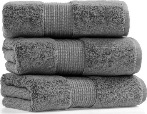 Sada 3 tmavě šedých bavlněných ručníků L'appartement Chicago, 30 x 50 cm