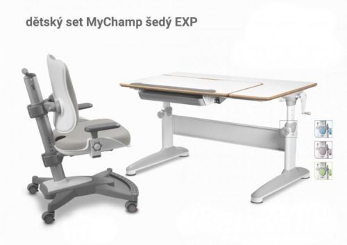 Dětský set Mayer – rostoucí židle MYCHAMP a rostoucí stůl EXPERT, šedý