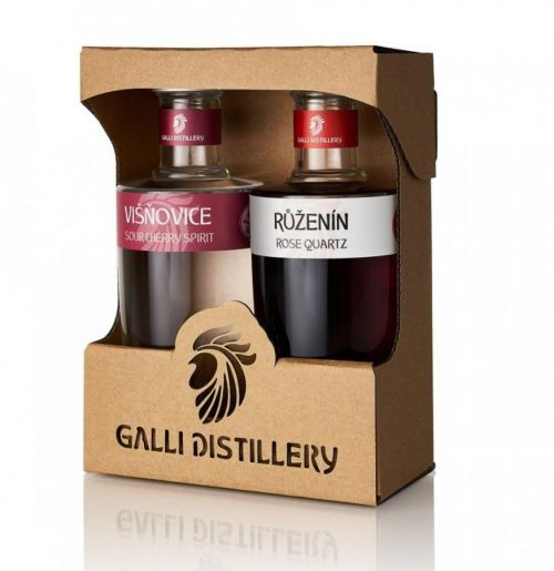 Galli dárkové balení Višňovice a Růženín 2×0,2l 35%