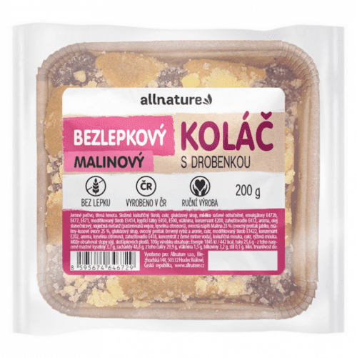 ALLNATURE Bezlepkový malinový koláč s drobenkou 200 g