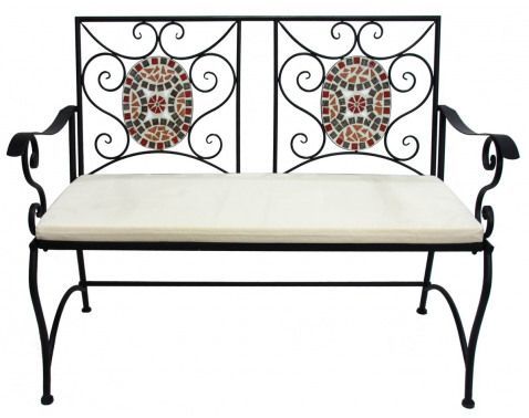 Zahradní lavice Mosaic, černá/červená