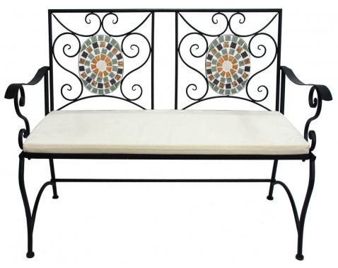 Zahradní lavice Mosaic, černá/zelená