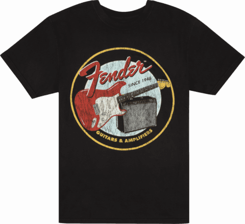 Fender 1946 Guitars 愦灭;amp; Amplifiers T-Shirt, Vintage Black, S