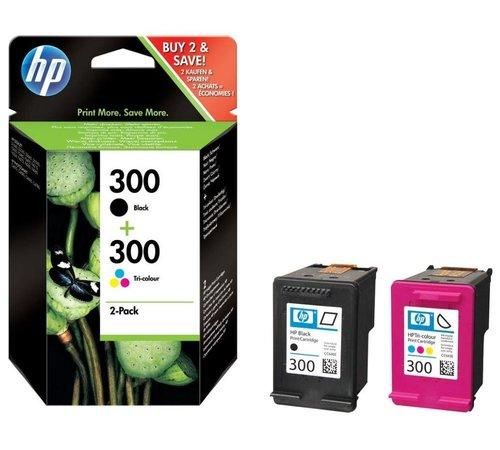 HP 300 2-pack Black/Tri-color Original Ink Cartridges, CN637EE#301