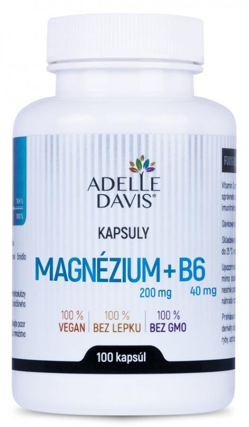 Adelle Davis Adelle Davis - Magnézium, 200 mg a B6 40mg, 100 kapslí 240mg