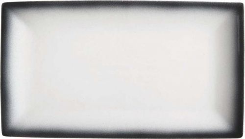 Bílo-černý keramický talíř Maxwell & Williams Caviar, 34,5 x 19,5 cm
