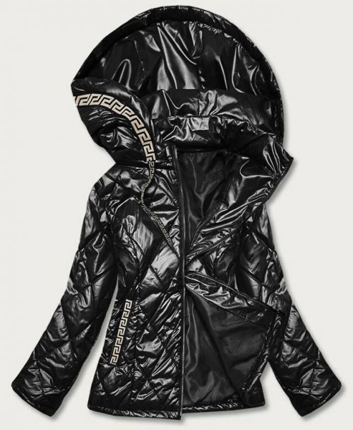 Černá dámská bunda plus size (B8013-1) - 46 - černá