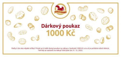 Veselá Veverka Dárkový poukaz Veselé Veverky 1 000 Kč