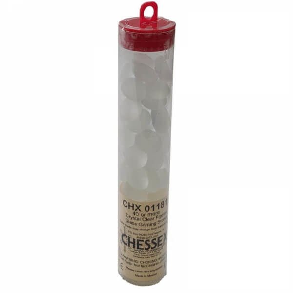 Chessex skleněné žetony Crystal Clear Frosted - 40 ks