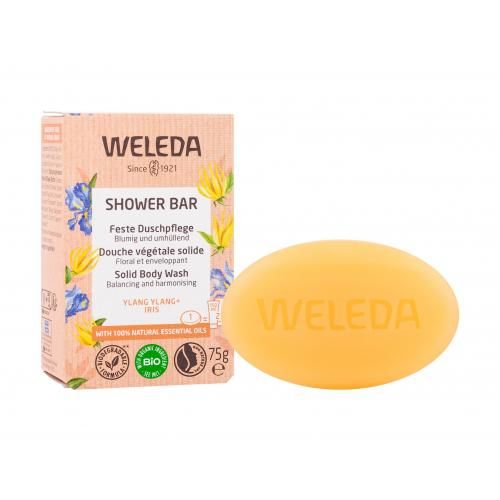 Weleda Shower Bar Ylang Ylang + Iris 75 g aromaterapeutické tuhé mýdlo pro pocit bezpečí a rovnováhy pro ženy