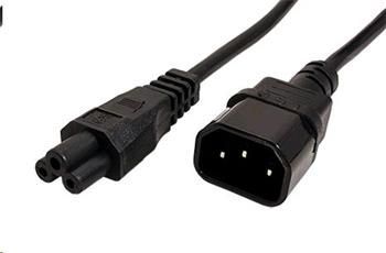 Kabel síťový prodlužovací k notebooku, IEC320 C14 - C5 (trojlístek), 2m, černý
