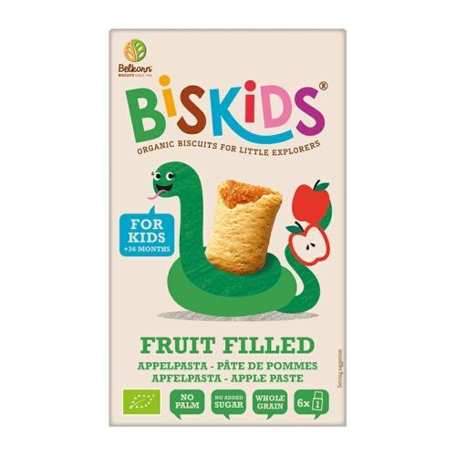 BISkids - BIO měkké dětské sušenky s jablečným pyré bez přidaného cukru 35% ovoce 36M+, 150g