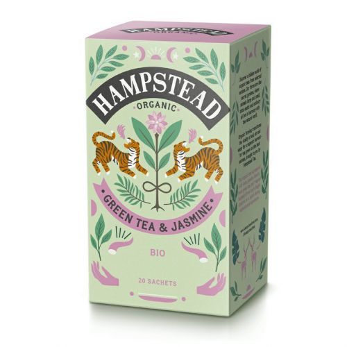 Hampstead Tea London - BIO zelený čaj s jasmínem a bergamotem, 20ks