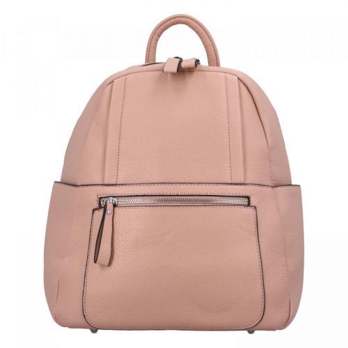 Příjemný dámský koženkový batůžek/kabelka Amurath, růžová