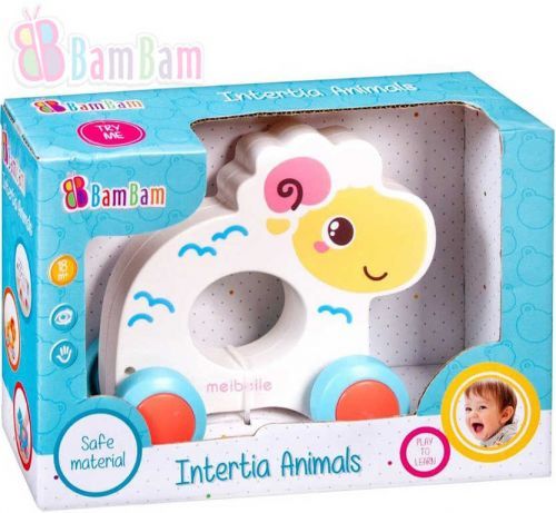 BAM BAM Baby Ovečka zvířátko na setrvačník na kolečkách plast pro miminko